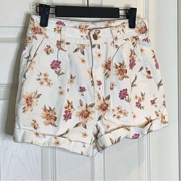 American Eagle Mom Shorts Floral Rolled Cuff Size 4 - Picture 4 of 9
